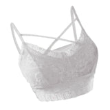 Max Lady Sexy White Lace Bra Naked Back Bralette X Form Women Bra Sleepwear XXXL