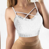 Max Lady Sexy White Lace Bra Naked Back Bralette X Form Women Bra Sleepwear XXXL