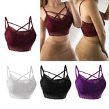 Max Lady Sexy White Lace Bra Naked Back Bralette X Form Women Bra Sleepwear XXXL