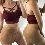 Max Women Sexy Lace Bra Bustier Cami Tank Strappy Bralette X Form Bandeau XXL