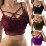 Max Women Sexy Lace Bra Bustier Cami Tank Strappy Bralette X Form Bandeau XXL