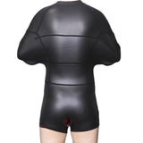 Maxbell Mens PU Leather Jumpsuit Lingerie Leotard XL