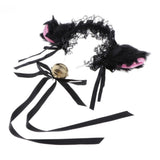 Max Cat Ears Headband Bell Choker Accessories Set for Cosplay Costume Black