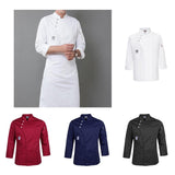 Max Unisex Chef Jackets Coat Long Sleeves Shirt Kitchen Uniform Workwear White M