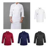 Max Unisex Chef Jackets Coat Long Sleeves Shirt Kitchen Uniform Workwear White M