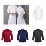 Max Unisex Chef Jackets Coat Long Sleeves Shirt Kitchen Uniform Workwear White M