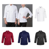 Max Unisex Chef Jackets Coat Long Sleeves Shirt Kitchen Uniform Workwear White M