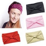 Max Women's Wide Head Wrap Elastic Headband for Sports, Running, Yoga Beige