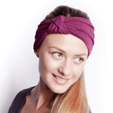 Max Women's Wide Head Wrap Elastic Headband for Sports, Running, Yoga Beige