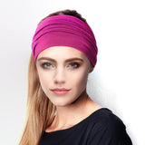 Max Women's Wide Head Wrap Elastic Headband for Sports, Running, Yoga Beige
