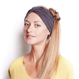 Max Women's Wide Head Wrap Elastic Headband for Sports, Running, Yoga Beige