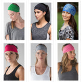 Max Women's Wide Head Wrap Elastic Headband for Sports, Running, Yoga Beige