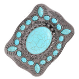 Vintage Antique Silver Turquoise Belt Buckle Western Buckle For Men Women