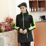 Max Soft Fleece Jacket Warm Full Zip Work Wear Overcoat Uniform Top Black+Green S