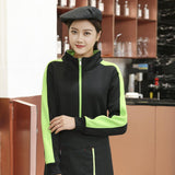 Max Soft Fleece Jacket Warm Full Zip Work Wear Overcoat Uniform Top Black+Green S
