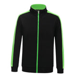 Max Soft Fleece Jacket Warm Full Zip Work Wear Overcoat Uniform Top Black+Green 3XL