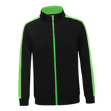 Max Soft Fleece Jacket Warm Full Zip Work Wear Overcoat Uniform Top Black+Green 3XL