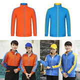 Max Fleece Lined Warm Thermal Winter Zipper Short Jacket Coat Orange Blue S