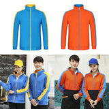 Max Fleece Lined Warm Thermal Winter Zipper Short Jacket Coat Orange Blue S