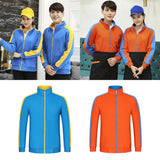 Max Fleece Lined Warm Thermal Winter Zipper Short Jacket Coat Orange Blue S