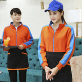 Max Fleece Lined Warm Thermal Winter Zipper Short Jacket Coat Orange Blue S
