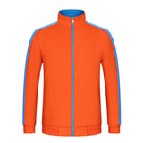 Max Fleece Lined Warm Thermal Winter Zipper Short Jacket Coat Orange Blue L