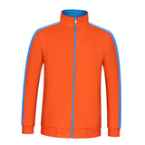 Max Fleece Lined Warm Thermal Winter Zipper Short Jacket Coat Orange Blue L