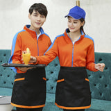 Max Fleece Lined Warm Thermal Winter Zipper Short Jacket Coat Orange Blue L