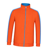 Max Fleece Lined Warm Thermal Winter Zipper Short Jacket Coat Orange Blue XL