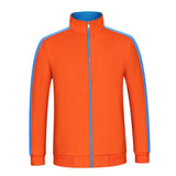 Max Fleece Lined Warm Thermal Winter Zipper Short Jacket Coat Orange Blue XL
