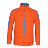 Max Fleece Lined Warm Thermal Winter Zipper Short Jacket Coat Orange Blue XL