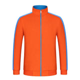 Max Fleece Lined Warm Thermal Winter Zipper Short Jacket Coat Orange Blue 4XL