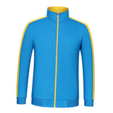Max Fleece Lined Warm Thermal Winter Zipper Short Jacket Coat Blue Yellow L