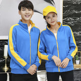 Max Fleece Lined Warm Thermal Winter Zipper Short Jacket Coat Blue Yellow L