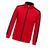 Max Womens Mens Classic Fit Full Zip Fleece Jacket Coat with Pockets Red L