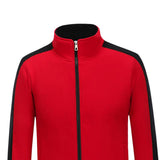 Max Womens Mens Classic Fit Full Zip Fleece Jacket Coat with Pockets Red L