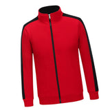 Max Womens Mens Classic Fit Full Zip Fleece Jacket Coat with Pockets Red 2XL