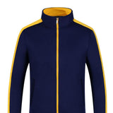 Max Soft Fleece Jacket Warm Full Zip Work Wear Overcoat Uniform Top Navy+Yellow M