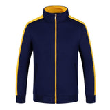 Max Soft Fleece Jacket Warm Full Zip Work Wear Overcoat Uniform Top Navy+Yellow XL