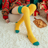 Max Ladies Christmas Socks Fluffy Xmas Girl Cosy Fun Winter Warm Stocking Yellow