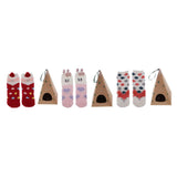 Max Women Kids Socks Christmas Fluffy Cartoon Coral Fleece Stocking  Red Santa