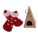 Max Women Kids Socks Christmas Fluffy Cartoon Coral Fleece Stocking  Red Santa