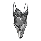 Maxbell Womens Lingerie One Piece Mini Bodysuit Lace Babydoll Sleepwear Black S