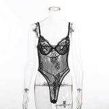 Maxbell Womens Lingerie One Piece Mini Bodysuit Lace Babydoll Sleepwear Black S