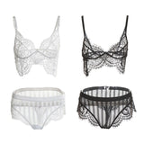 Maxbell Women Sexy White Lace Bra Panty G-String Lingerie Sleepwear Bodysuits S
