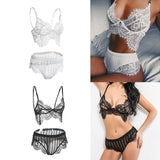 Maxbell Women Sexy White Lace Bra Panty G-String Lingerie Sleepwear Bodysuits S