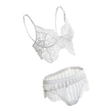 Maxbell Women Sexy White Lace Bra Panty G-String Lingerie Sleepwear Bodysuits S
