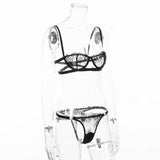 Max Women's Lace Lingerie Set Floral Lace Underwire Sheer Bra and Panty L Black