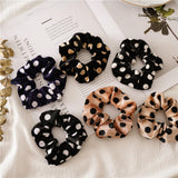 Max Women Velvet Hair Scrunchie Leopard Ponytail Holder Elastic Hair Bands Ropes
