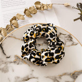 Max Women Velvet Hair Scrunchie Leopard Ponytail Holder Elastic Hair Bands Ropes